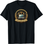 Remote Working Master Badge Laptop Wifi Design T-Shirt - Image 2